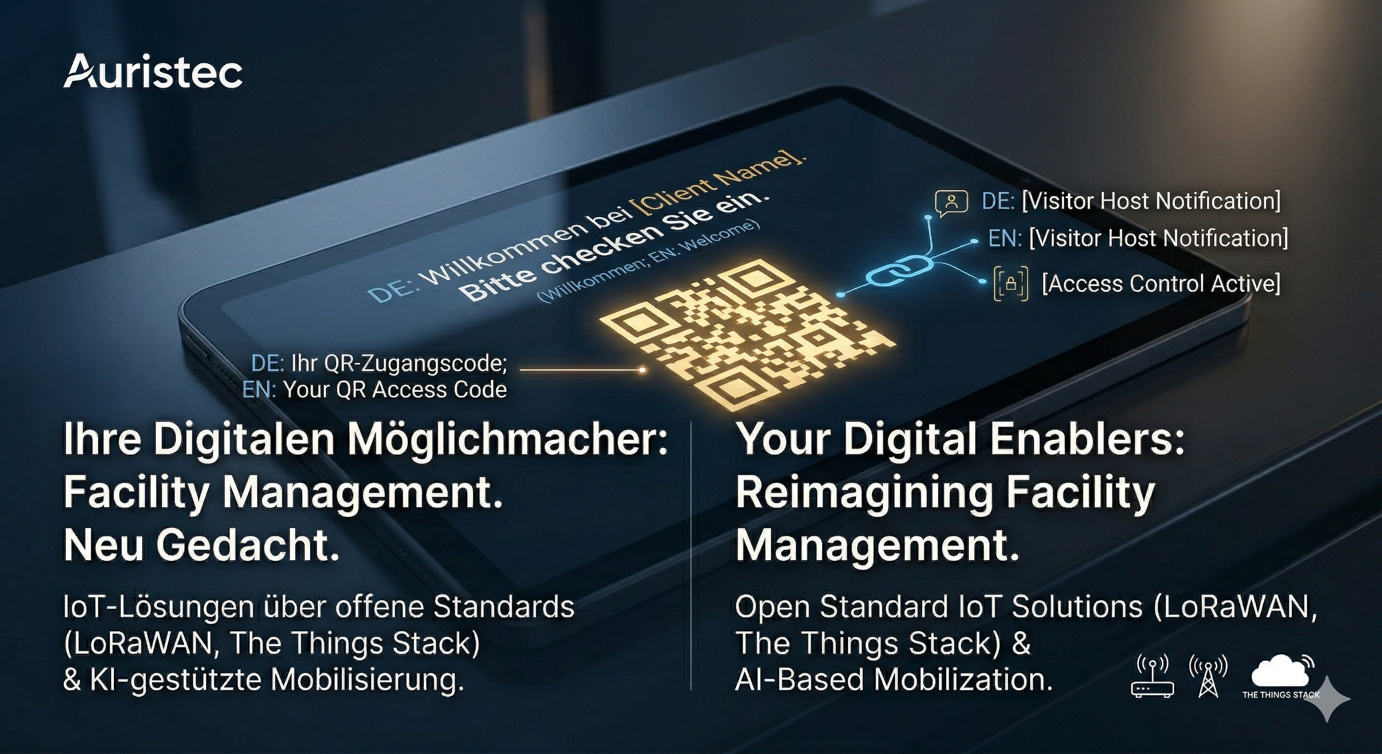 Auristec automatisiertes Besuchermanagement – QR-Code Check-in Tablet